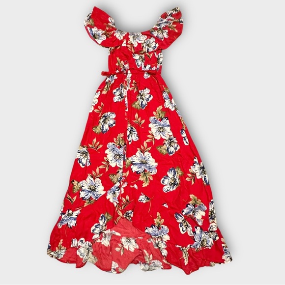 Band of Gypsies Red Floral Maxi Dress Women's Size S - Picture 1 of 3